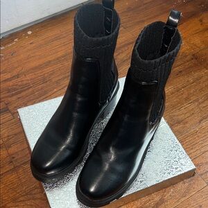 Lulu's Black Leather Ankle Booties